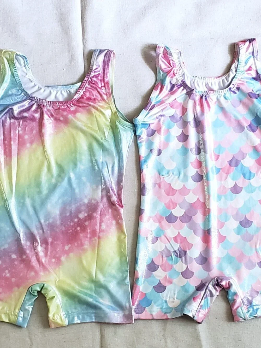 Leotards for Girls Gymnastics Size 6-7 Years Rainbow Pink Purple Gym Dancewear